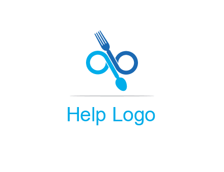 fork and spoon forming infinity sign or specs
