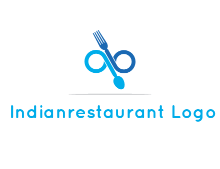 fork and spoon forming infinity sign or specs