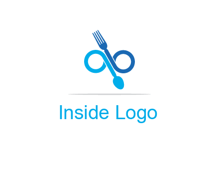 fork and spoon forming infinity sign or specs