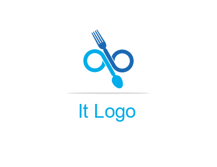 fork and spoon forming infinity sign or specs