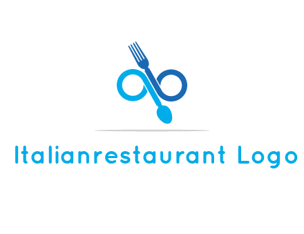 fork and spoon forming infinity sign or specs