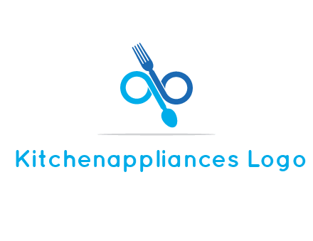 fork and spoon forming infinity sign or specs