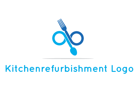fork and spoon forming infinity sign or specs