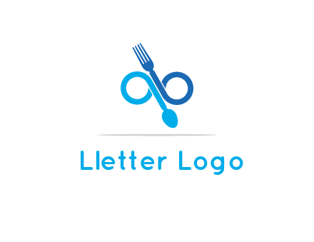 fork and spoon forming infinity sign or specs