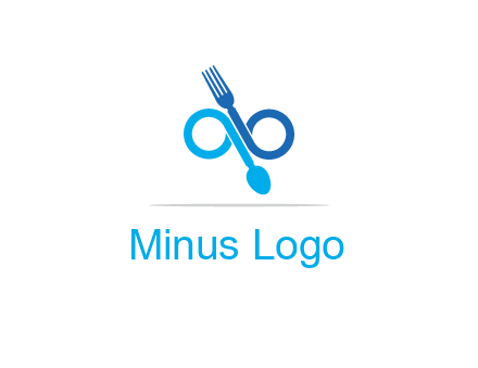 fork and spoon forming infinity sign or specs
