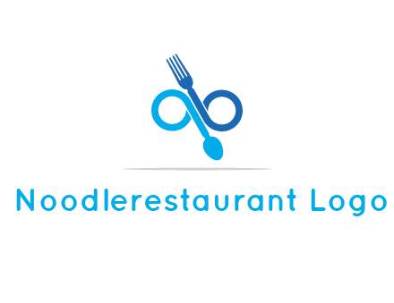 fork and spoon forming infinity sign or specs