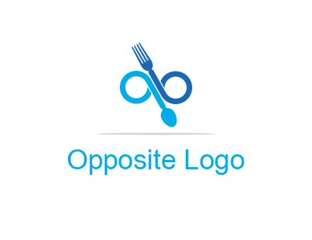 fork and spoon forming infinity sign or specs