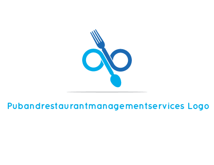 fork and spoon forming infinity sign or specs