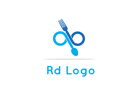 fork and spoon forming infinity sign or specs