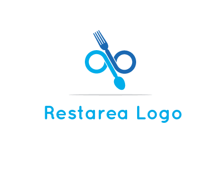 fork and spoon forming infinity sign or specs