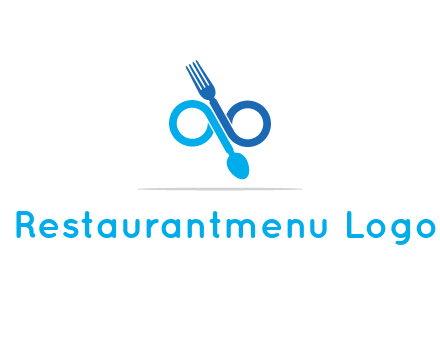 fork and spoon forming infinity sign or specs