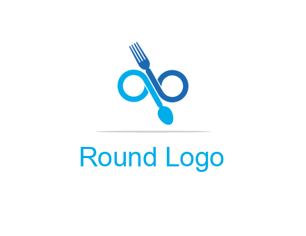fork and spoon forming infinity sign or specs