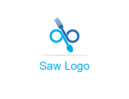 fork and spoon forming infinity sign or specs