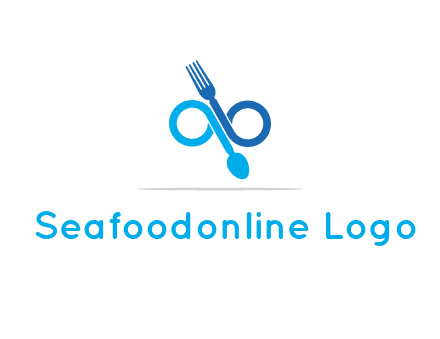 fork and spoon forming infinity sign or specs