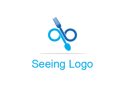 fork and spoon forming infinity sign or specs