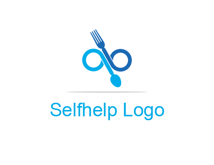 fork and spoon forming infinity sign or specs