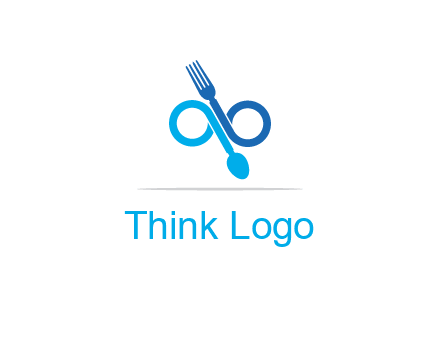 fork and spoon forming infinity sign or specs