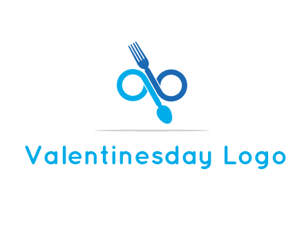 fork and spoon forming infinity sign or specs
