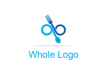 fork and spoon forming infinity sign or specs
