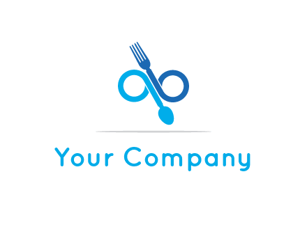 fork and spoon forming infinity sign or specs