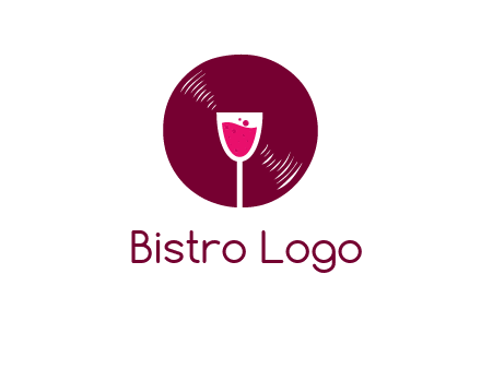 wine glass inside the disk logo