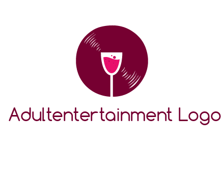 wine glass inside the disk logo
