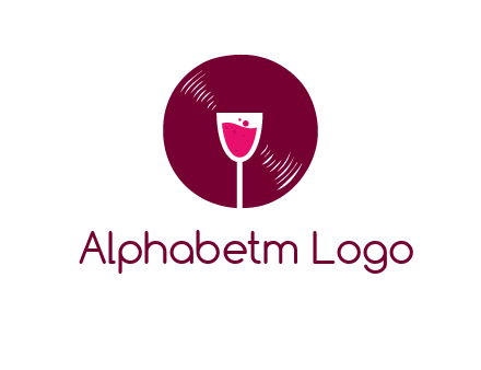 wine glass inside the disk logo