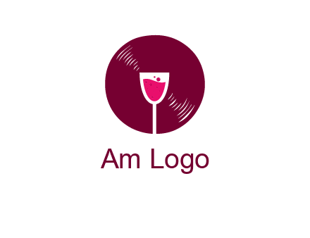 wine glass inside the disk logo