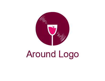 wine glass inside the disk logo