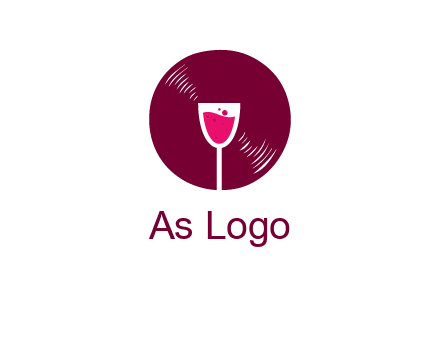wine glass inside the disk logo