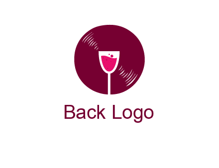 wine glass inside the disk logo