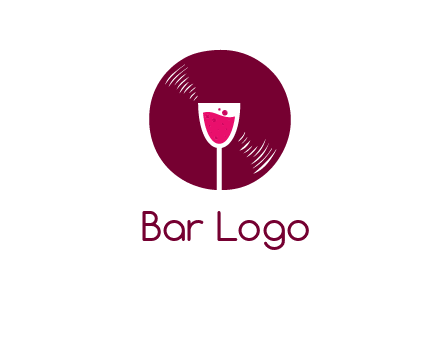 wine glass inside the disk logo