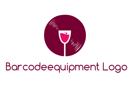 wine glass inside the disk logo
