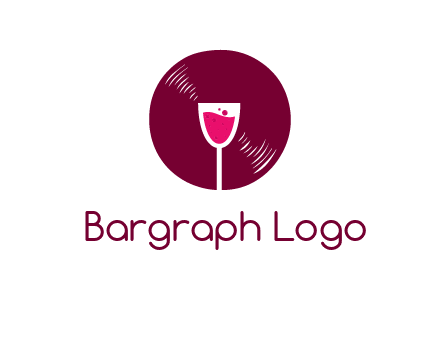 wine glass inside the disk logo