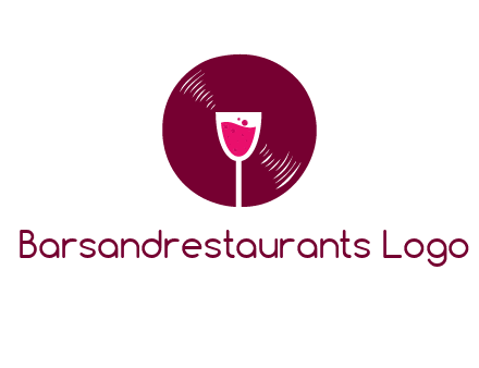 wine glass inside the disk logo