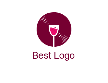 wine glass inside the disk logo