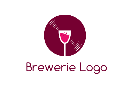 wine glass inside the disk logo