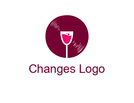 wine glass inside the disk logo