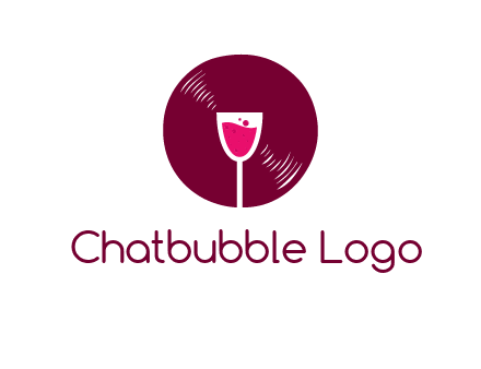 wine glass inside the disk logo
