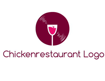 wine glass inside the disk logo