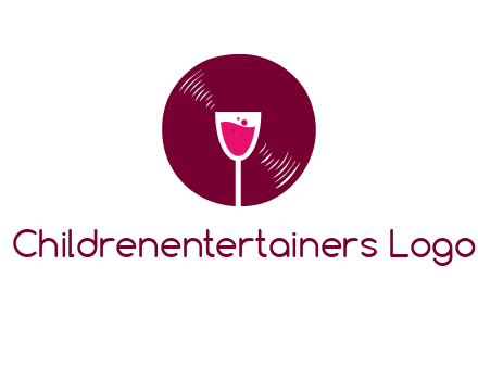 wine glass inside the disk logo