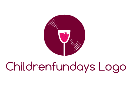 wine glass inside the disk logo