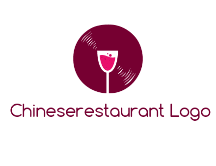 wine glass inside the disk logo