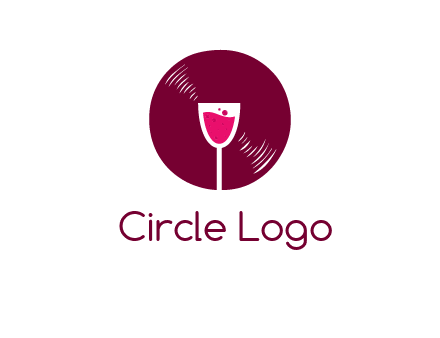 wine glass inside the disk logo