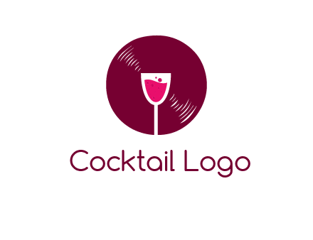 wine glass inside the disk logo
