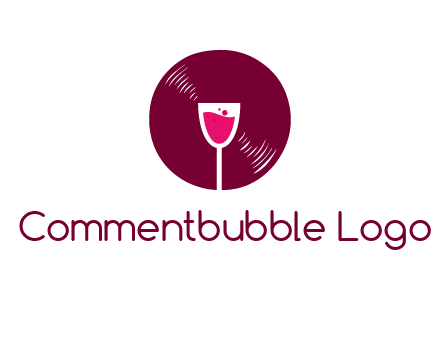 wine glass inside the disk logo