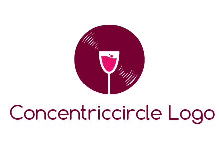 wine glass inside the disk logo