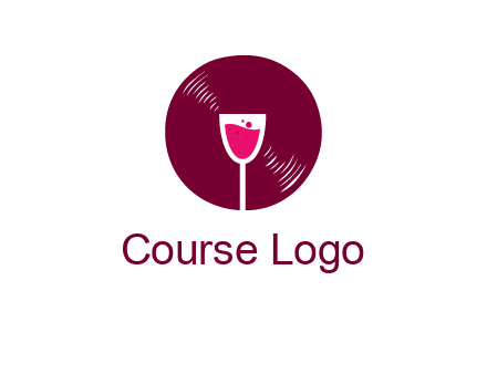 wine glass inside the disk logo