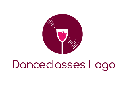 wine glass inside the disk logo