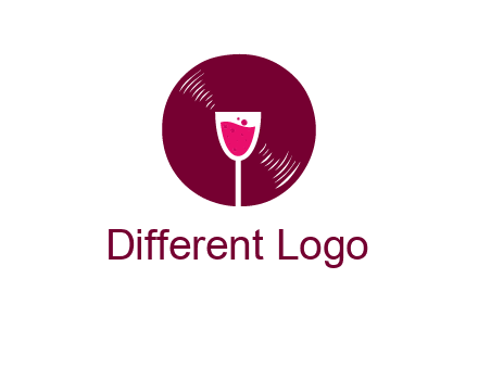 wine glass inside the disk logo